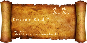 Kreiner Kató névjegykártya